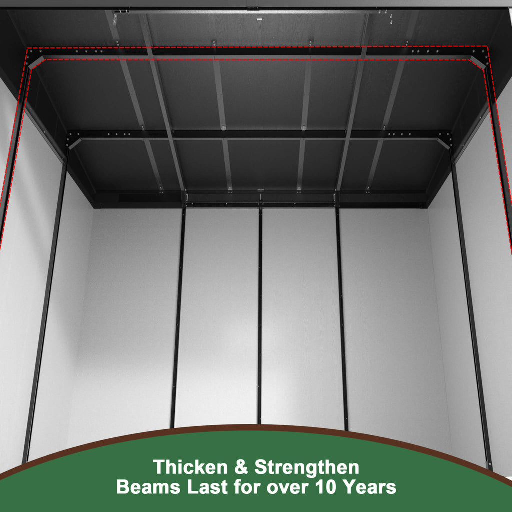 [07X10FT] Alora Heavy-Duty Weather-Resistant Steel-Reinforced Plastic Storage Shed With Floor (SAK93148)