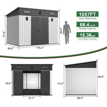 Load image into Gallery viewer, [07X10FT] Alora Heavy-Duty Weather-Resistant Steel-Reinforced Plastic Storage Shed With Floor (SAK93148)