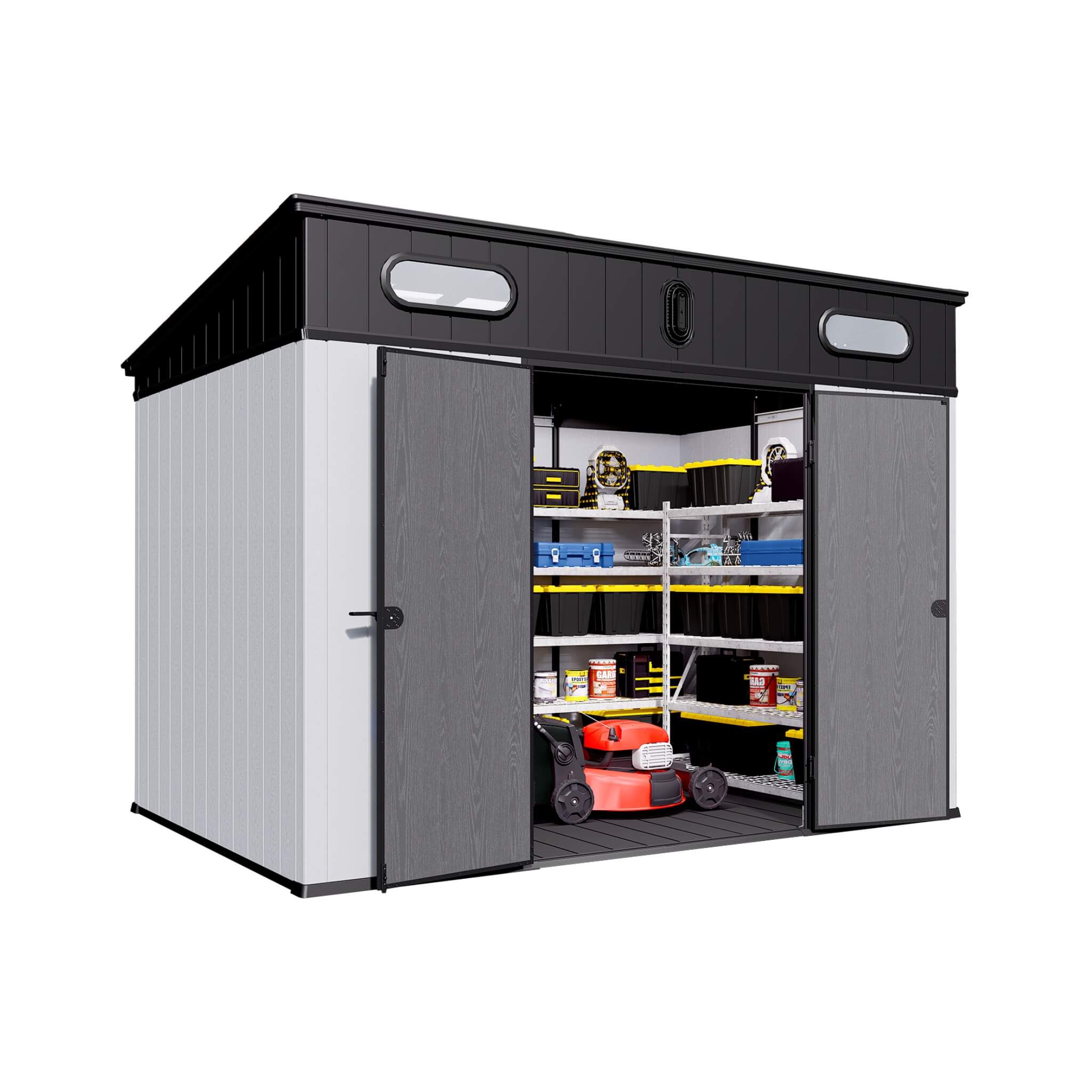 Alora 7x10 ft Heavy-Duty Weather-Resistant Steel Storage Shed with Floor