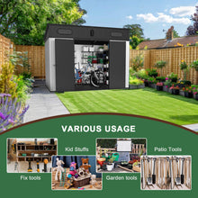 Load image into Gallery viewer, [07X10FT] Alora Heavy-Duty Weather-Resistant Steel-Reinforced Plastic Storage Shed With Floor (SAK93148)
