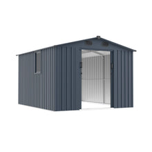 Load image into Gallery viewer, [08X10FT] Alora Large Outdoor Metal Storage Tool Shed With Window And Lockable Doors (SAK32987)