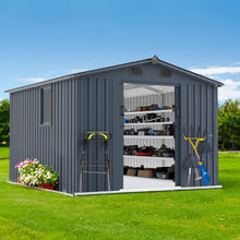 Load image into Gallery viewer, [08X10FT] Alora Large Outdoor Metal Storage Tool Shed With Window And Lockable Doors (SAK32987)