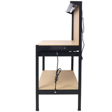 Load image into Gallery viewer, Steel Workbench with Drawer, Pegboard, 4 AC Outlets &amp; 2 USB Ports