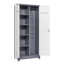 Load image into Gallery viewer, Metal storage cabinets, lockable cleaning tool cabinets, high broom tool organizers, and large storage cabinets in storage store