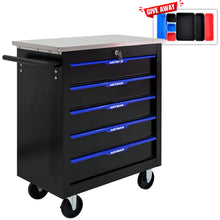 Load image into Gallery viewer, 5 DRAWERS MULTIFUNCTIONAL TOOL CART WITH WHEELS-BLACK+BLUE
