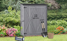 Load image into Gallery viewer, Outdoor 5.3ft Hx4.6ft L Wood Storage Shed Tool Organizer,Garden Shed, Storage Cabinet with Waterproof Asphalt Roof Gray