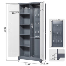 Load image into Gallery viewer, Metal storage cabinets, lockable cleaning tool cabinets, high broom tool organizers, and large storage cabinets in storage store
