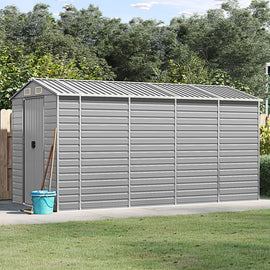 vidaXL Garden Shed Metal Outdoor Storage Shed Anthracite Galvanized Steel