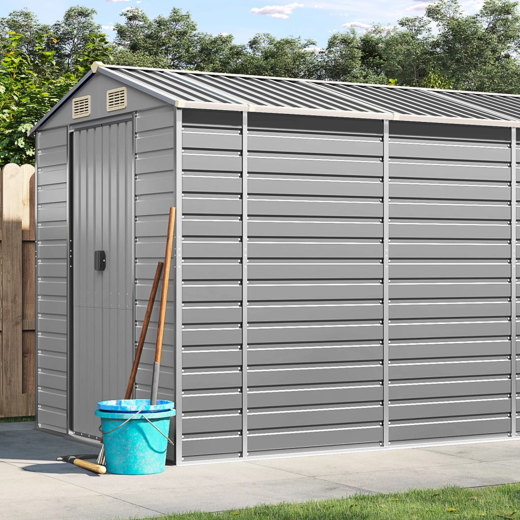 vidaXL Garden Shed Metal Outdoor Storage Shed Anthracite Galvanized Steel