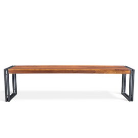 Solid Sheesham Bench with Metal legs