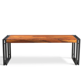 Solid Sheesham Bench with Metal legs