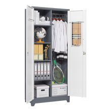 Load image into Gallery viewer, Metal storage cabinets, lockable cleaning tool cabinets, high broom tool organizers, and large storage cabinets in storage store