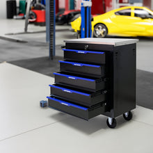 Load image into Gallery viewer, 5 DRAWERS MULTIFUNCTIONAL TOOL CART WITH WHEELS-BLACK+BLUE