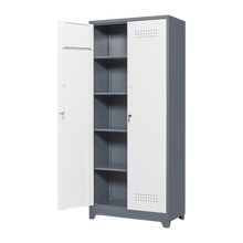 Load image into Gallery viewer, Metal storage cabinets, lockable cleaning tool cabinets, high broom tool organizers, and large storage cabinets in storage store