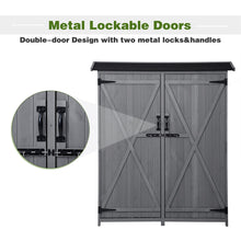 Load image into Gallery viewer, Outdoor 5.3ft Hx4.6ft L Wood Storage Shed Tool Organizer,Garden Shed, Storage Cabinet with Waterproof Asphalt Roof Gray