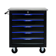 Load image into Gallery viewer, 5 DRAWERS MULTIFUNCTIONAL TOOL CART WITH WHEELS-BLACK+BLUE