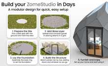 Load image into Gallery viewer, Patio Elegance Zomes Pod – 120 sq ft Eco-Friendly Outdoor Office Pod