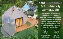 Load image into Gallery viewer, Patio Elegance Zomes Pod – 120 sq ft Eco-Friendly Outdoor Office Pod