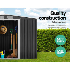 NNEDSZ Garden Shed Outdoor Storage Sheds Tool Workshop 2.6X3.89X2.02M with Base