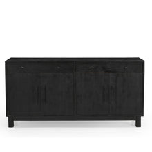 Load image into Gallery viewer, Grackle Solid Wood 4 Door Sideboard Buffet Cabinet -  Black