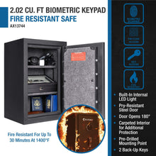 Load image into Gallery viewer, Barska 2.02 CF Heavy-Duty Fire Resistant Safe With Biometric Keypad (SAK29487)
